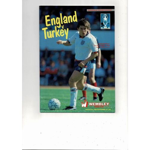 1987 England v Turkey Football Programme