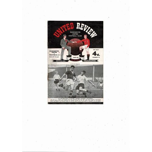 1957/58 Manchester United v Preston Football Programme