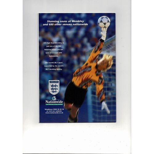 1999 England v France Football Programme