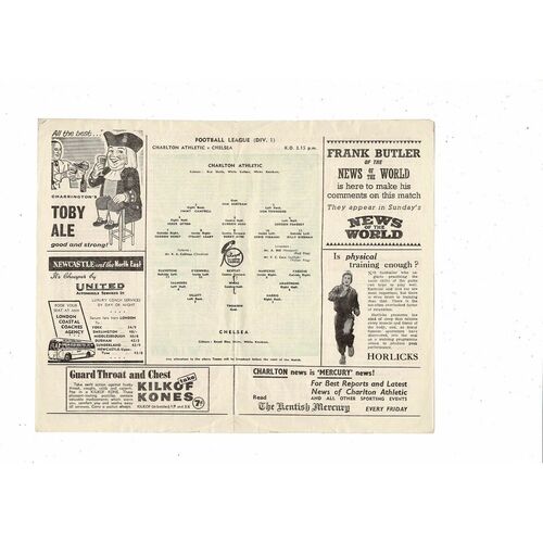 1954/55 Charlton Athletic v Chelsea Football Programme