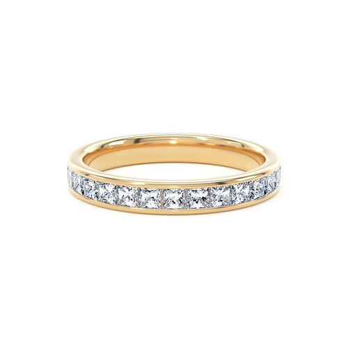 Channel set princess cut diamond ring