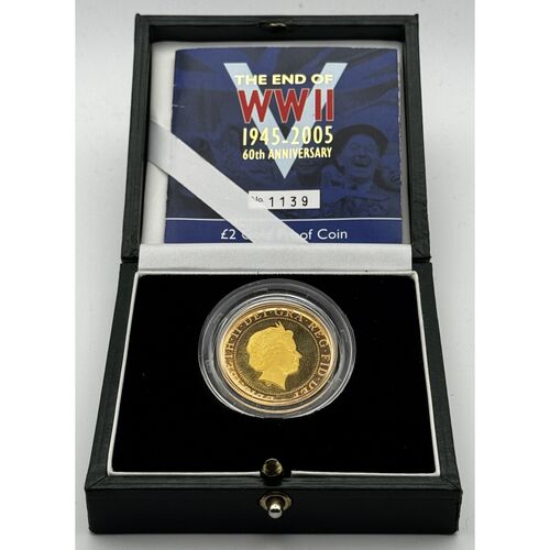 Gold £2 coin ‘End of world war 11 60th Anniversary