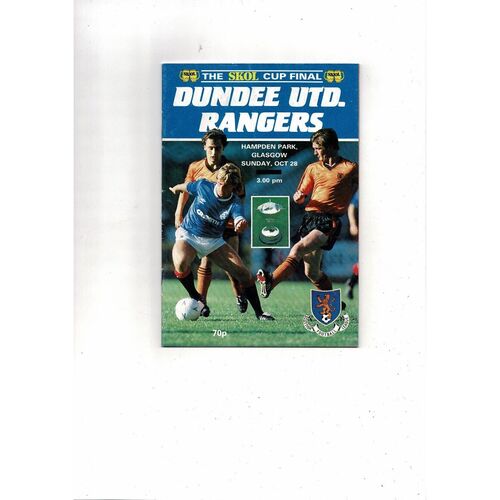 1984 Dundee United v Rangers Scottish League Cup Final Football Programme Oct