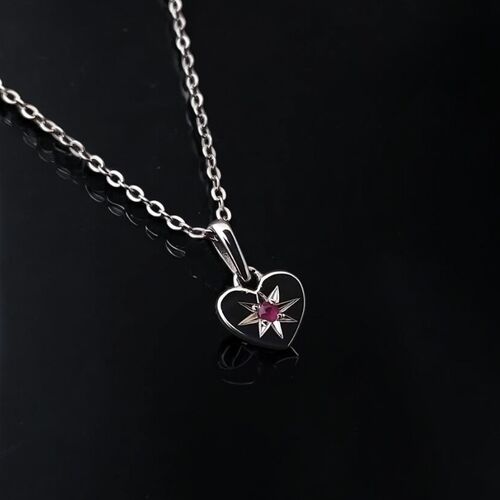 Star set ruby sweetheart pendant
