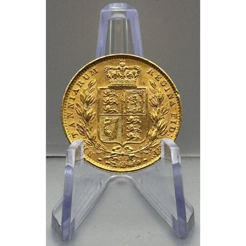 1872 Queen Victoria shield back full gold sovereign