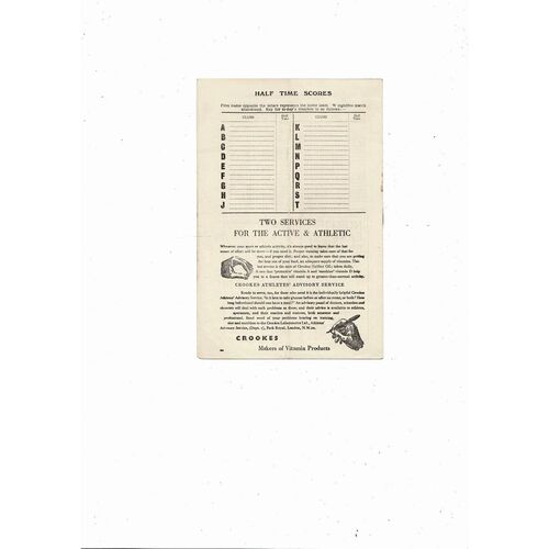 1949/50 Charlton Athletic v Aston Villa Football Programme