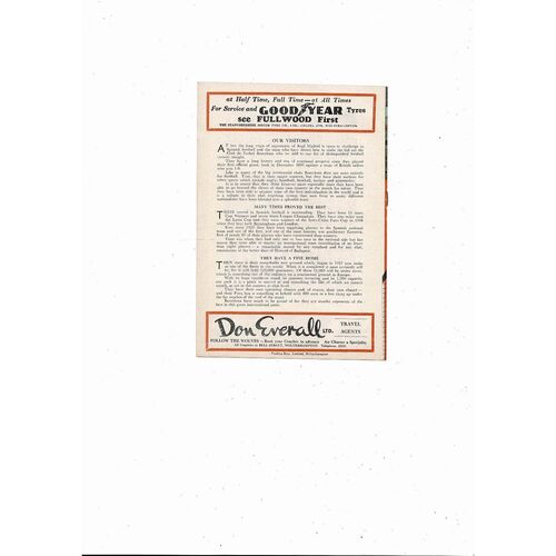 Wolves v Barcelona European Cup Football Programme 1959/60