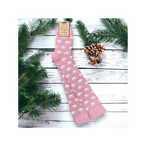 Jess & Lou Knee High/Welly Pink Paw