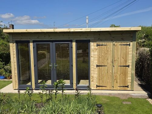 #PVC007 16x8 Pent Summer House Combi