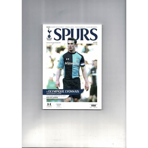 Tottenham Hotspur v Lyon Europa League Football Programme 2012/13