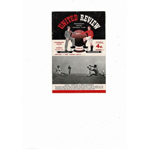 1958/59 Manchester United v Arsenal Football Programme