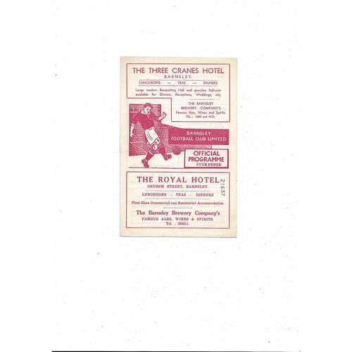 1959/60 Barnsley v Southampton Football Programme