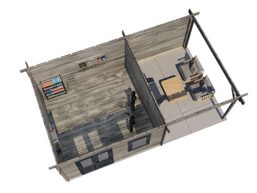 400cm x 400cm + 300cm Veranda