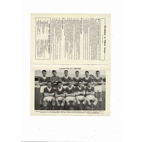 1961 Leicester City v Tottenham Hotspur FA Cup Final Football Programme & Ticket