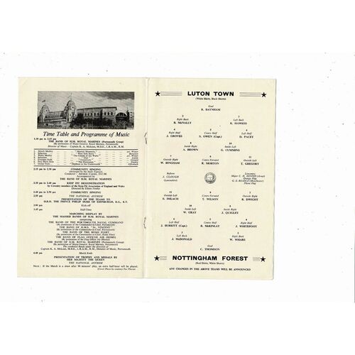 1959 Luton Town v Nottingham Forest FA Cup Final Football Programme