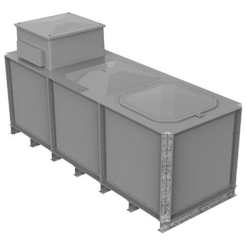 PW.3X1X1.IFB.AB - 3000 LITRE SECTIONAL WATER TANK, INTERNALLY FLANGED BASE (IFB) C/W FVH