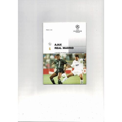 Ajax v Real Madrid UEFA Champions League Football Programme 1995/96