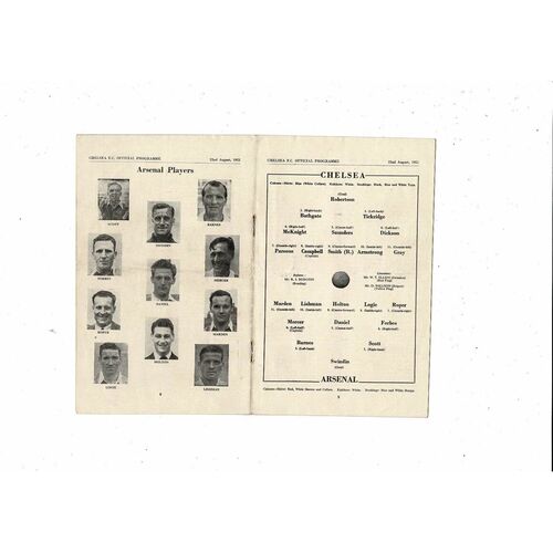 1951/52 Chelsea v Arsenal Football Programme