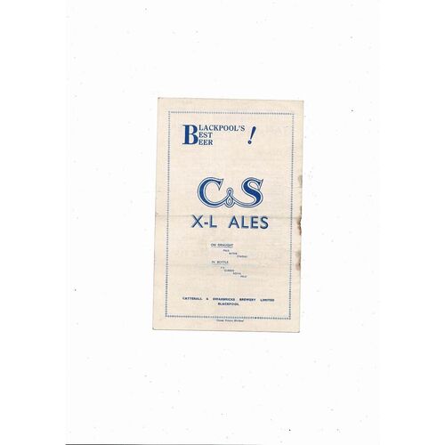 Blackpool v Bury Central League Football Programme 1954/55