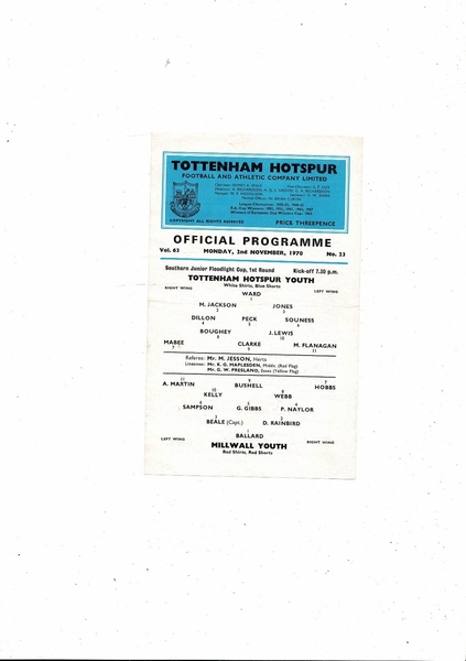 More Football Programmes being listed today