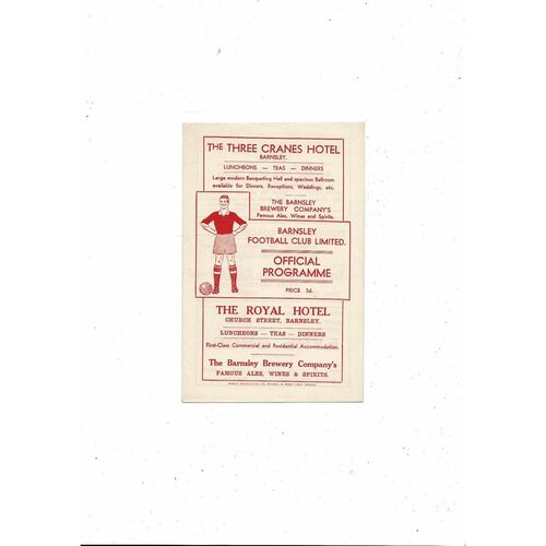 1953/54 Barnsley v Port Vale Football Programme