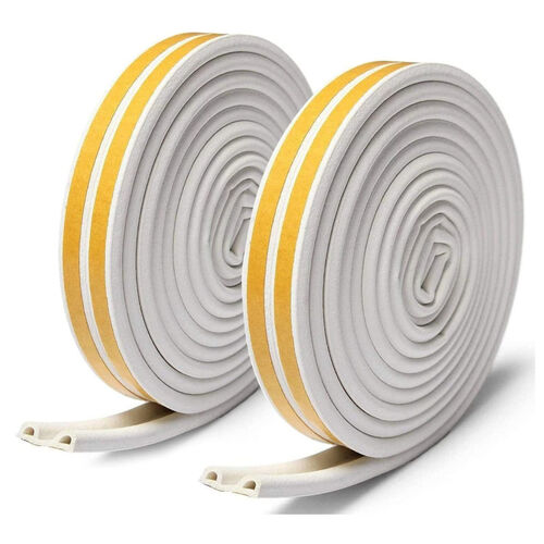 Tebrun 2X Window Draught Excluder Self-Adhesive Strip Type D - 4 Seals Total 10M (White)