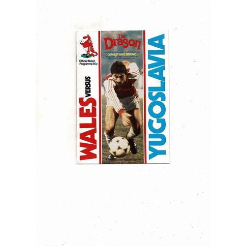 1983 Wales v Yugoslavia European Championship Football Programme @ Cardiff City