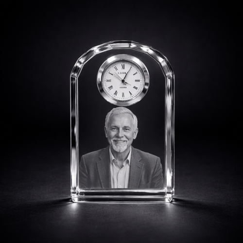 The Beautiful Kinloch 3D Engraving ,Crystal Clock