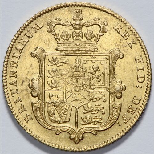 1828 King George 1V half gold sovereign