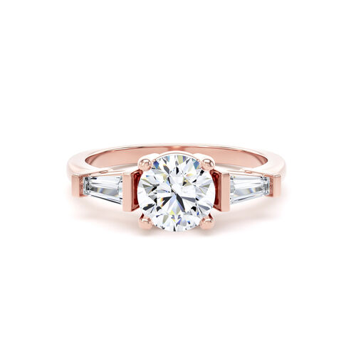 Round and tapered baguette diamond trilogy