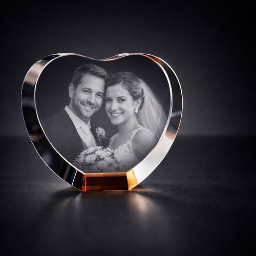 The Super Large 3D Tiree Colour heart Crystal