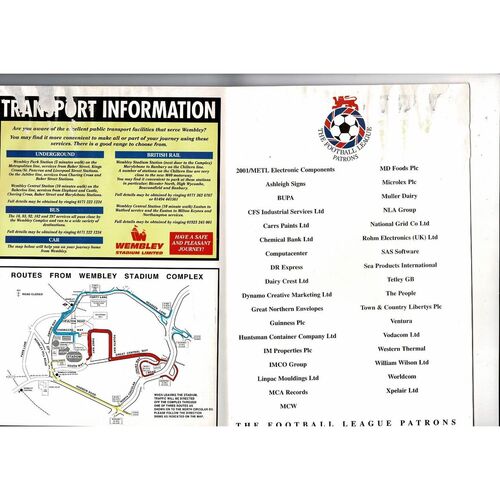 1996 Aston Villa v Leeds United League Cup Final Football Programme