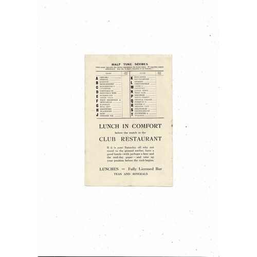 1950/51 Charlton Athletic v Fulham Football Programme