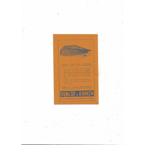 1957/58 Leeds United v Leicester City Football Programme