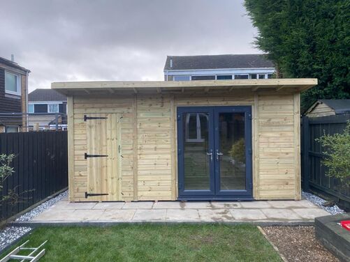 #PVC064 16x8 Pent Summer House Combi