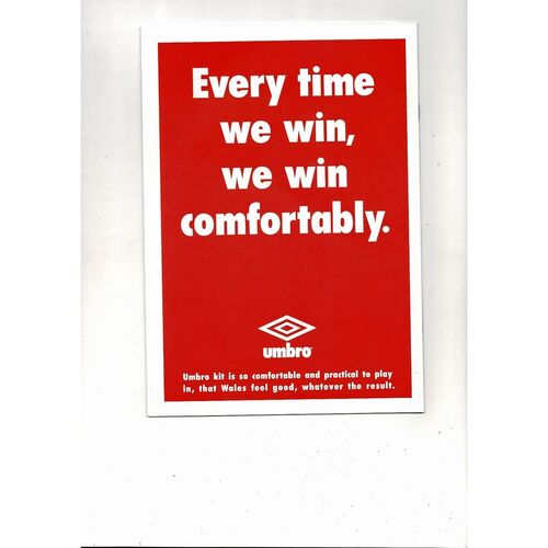 1991 Wales v Luxembourg European Championship Football Programme