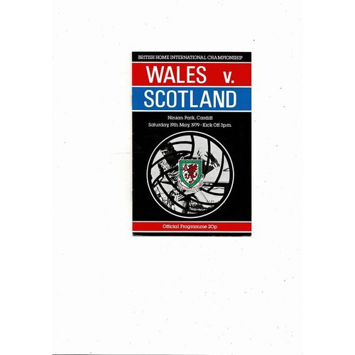 1979 Wales v Scotland British Championship Football Programme @ Cardiff City