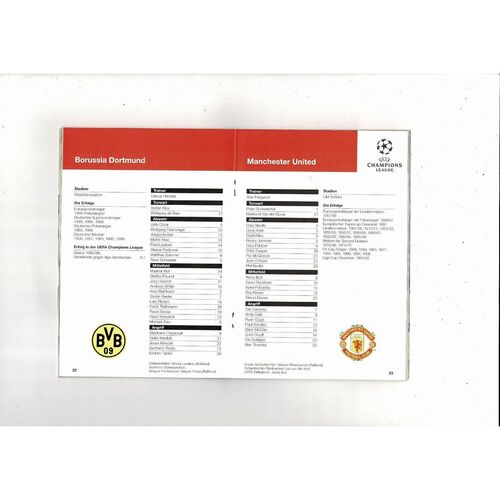1996/97 Borussia Dortmund v Manchester United Champions League Semi Final Football Programme