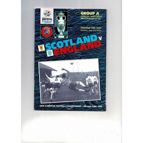 Euro 96 Scotland v England Football Programme
