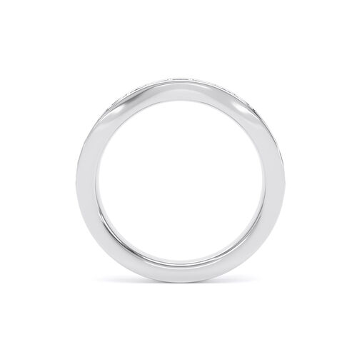 Channel set diamond crossover ring