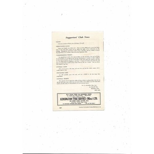 1962/63 Brentford v Sheffield United League Cup Football Programme