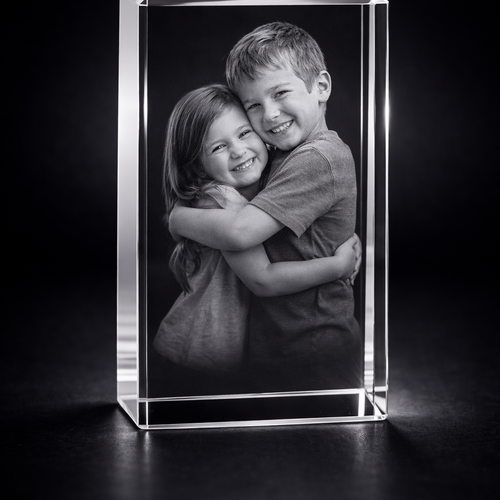 Arran Portrait 3D Crystal Block – 120×60×60mm