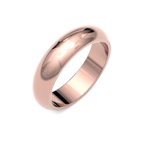 9ct 5mm D shape classic wedding ring