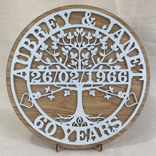 Personalised Tree of Life Anniversary Plaque – Custom Names & Date