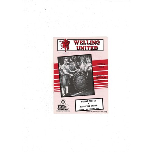 Welling United v Maidstone United FA Cup Football Programme 1986/87