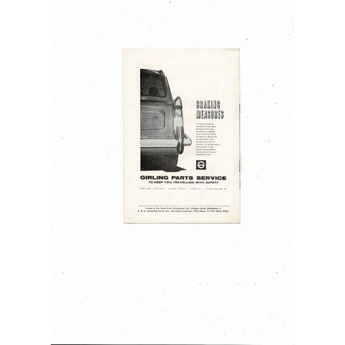 1962/63 Birmingham City v Ipswich Town Football Programme