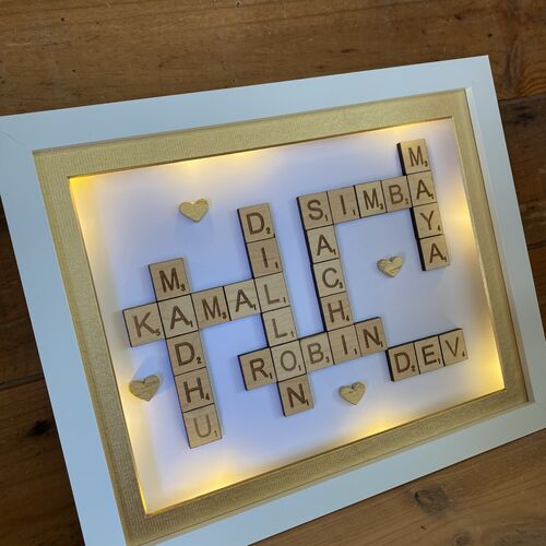Customised Scrabble Family Name Box Frame