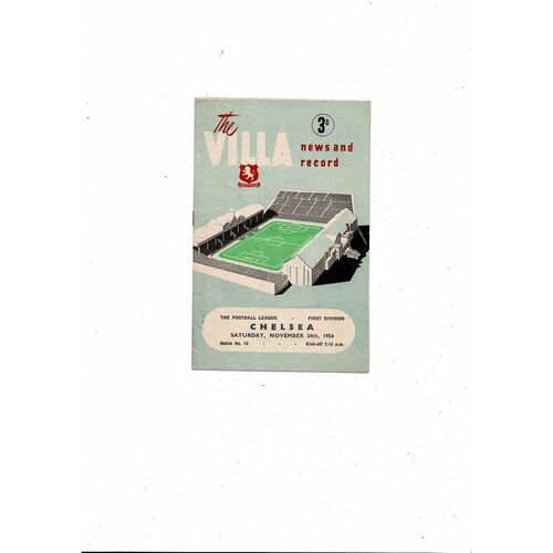 1956/57 Aston Villa v Chelsea Football Programme