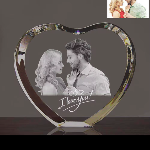 The Beautiful 3D Tiree 10x10x3cm Pure Crystal Heart