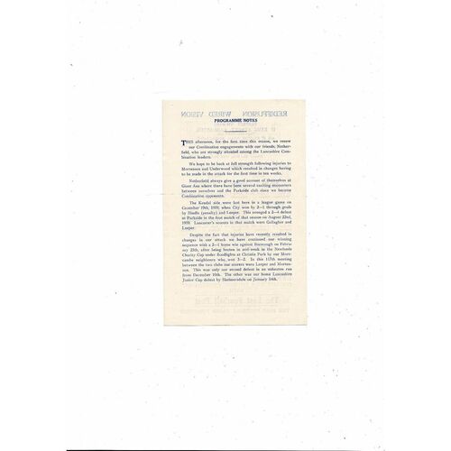 1960/61 Lancaster City v Netherfield Lancashire Combination Football Programme